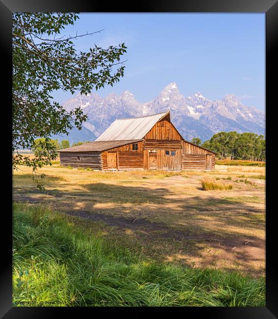 Mormon Row Barn in Grand Teton National Park, WY,  Framed Print by Pere Sanz