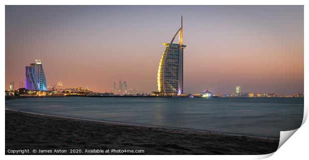 Summer Sunset over the Palm Dubai Print by James Aston