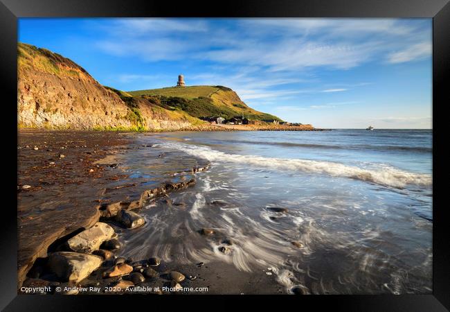Wave pattern at Kimmeridge  Framed Print by Andrew Ray