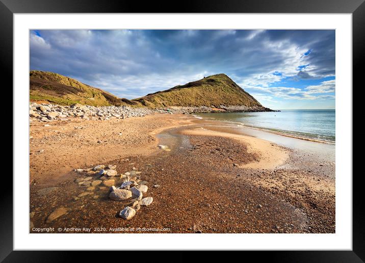 Worbarrow Tout Framed Mounted Print by Andrew Ray