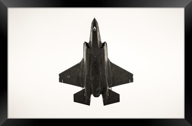 F35 lightning overhead! Framed Print by Tim Smith
