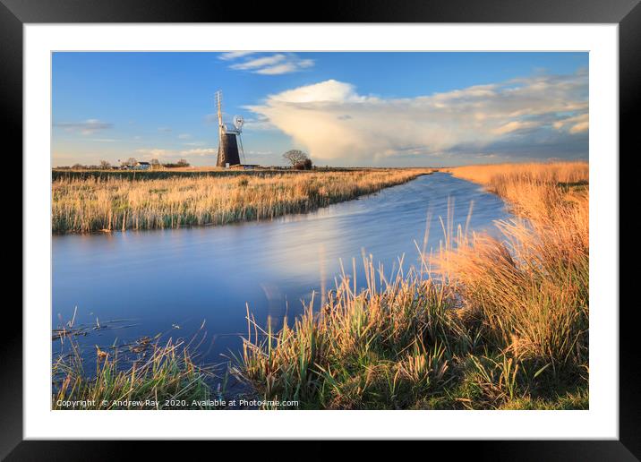 Mutton's Drainage Mill Framed Mounted Print by Andrew Ray