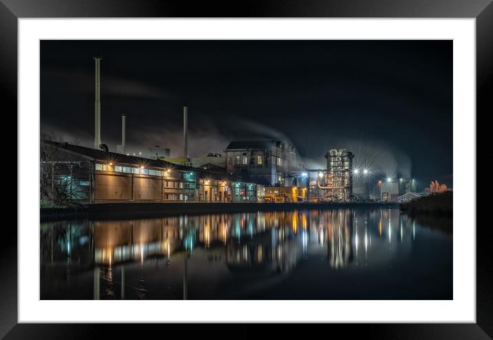 Cantley sugarbeet factory at night Framed Mounted Print by Tim Smith