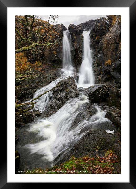 Eas Fors Waterfall (Isle of Mull) Framed Mounted Print by Andrew Ray