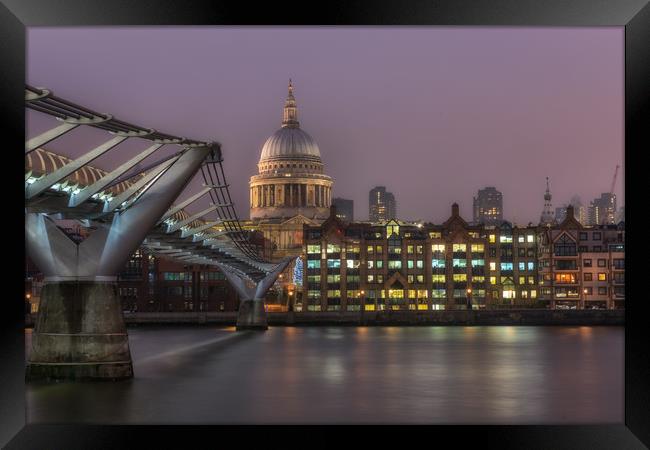 St Pauls Cathedral at dusk Framed Print by Tim Smith