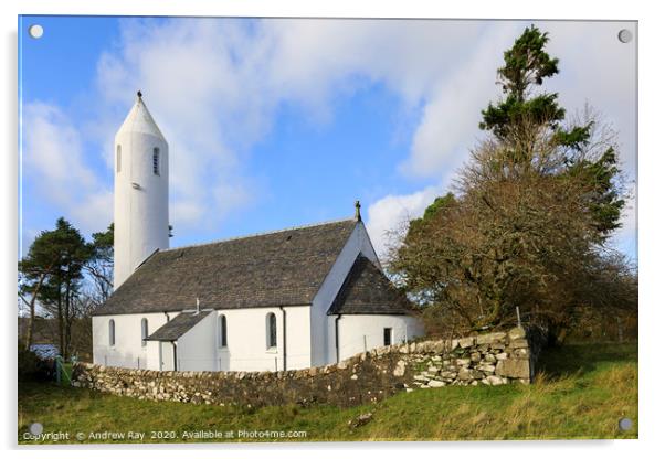 Dervaig Church Acrylic by Andrew Ray