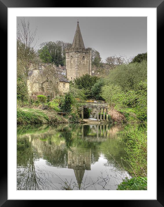 Boathouse River and Church Framed Mounted Print by Nicola Clark