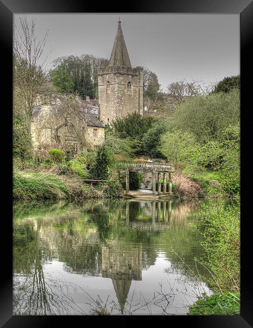 Boathouse River and Church Framed Print by Nicola Clark