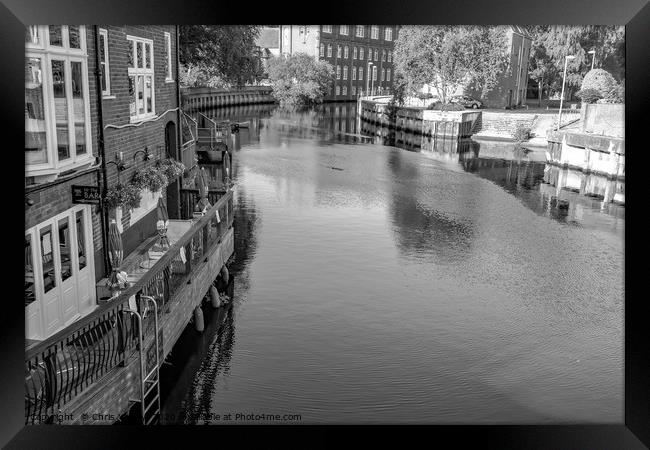 A view down the River Wensum from Fye's Bridge in  Framed Print by Chris Yaxley
