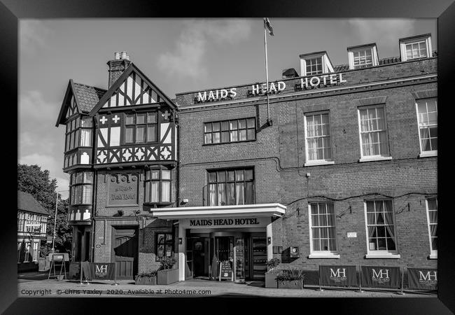 Maids Head Hotel, Norwich - The oldest hotel in th Framed Print by Chris Yaxley