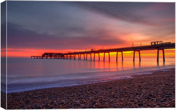 Deal pier sunrise Canvas Print by Tim Smith