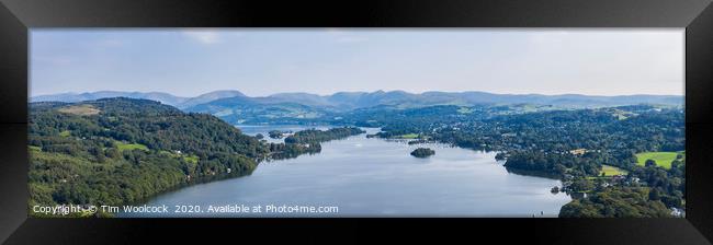 Aerial Photograph of Lake Windemere, Cumbria  Framed Print by Tim Woolcock