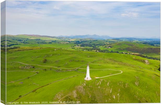 Aerial Photograph of Ulverston Hoad Monument, Lake Canvas Print by Tim Woolcock