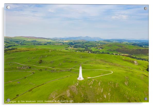 Aerial Photograph of Ulverston Hoad Monument, Lake Acrylic by Tim Woolcock