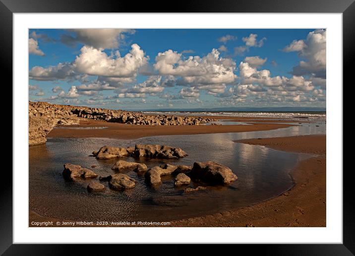 Rock pool at Ogmore on sea Framed Mounted Print by Jenny Hibbert