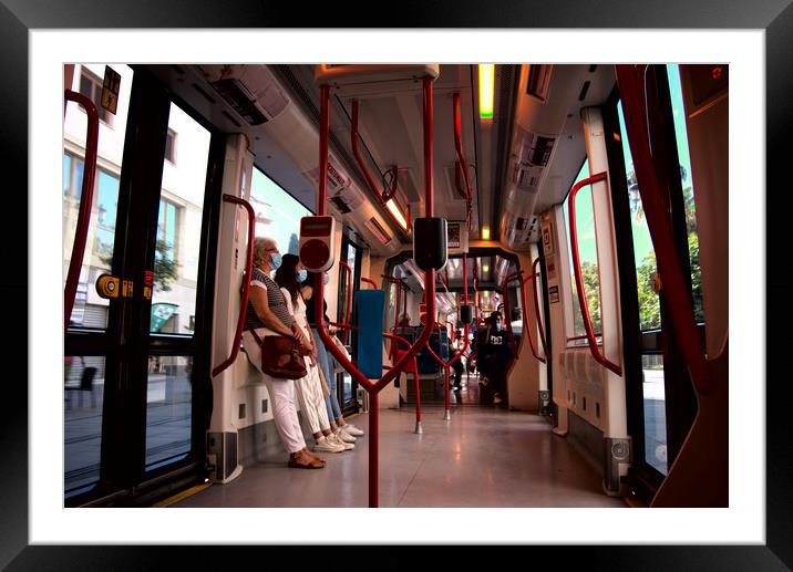 This is the interior of the tramcar which goes fro Framed Mounted Print by Jose Manuel Espigares Garc