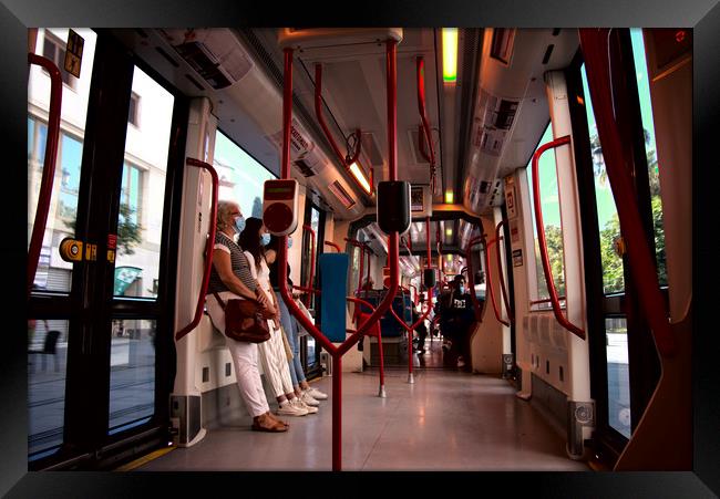 This is the interior of the tramcar which goes fro Framed Print by Jose Manuel Espigares Garc