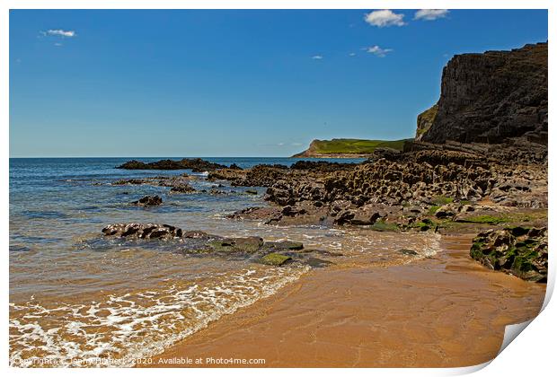 Mewslade Bay Beach Gower Print by Jenny Hibbert