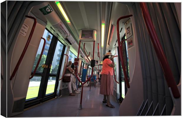 This is the interior of the tramcar which goes fro Canvas Print by Jose Manuel Espigares Garc
