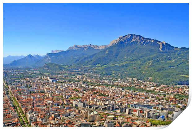 Grenoble in the Alps Print by chris hyde