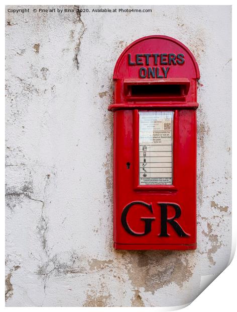 Post Box Print by Fine art by Rina