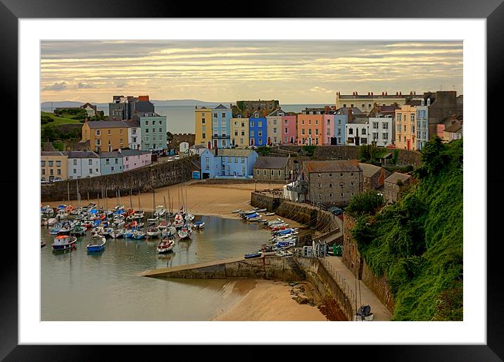 Tenby Harbour in the Morning Framed Mounted Print by Jeremy Hayden