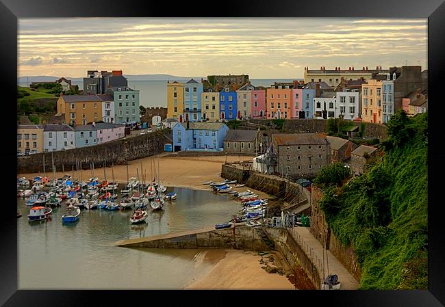Tenby Harbour in the Morning Framed Print by Jeremy Hayden
