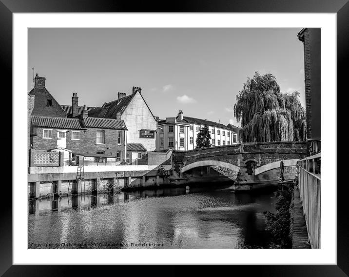 A view towards Fye Bridge and the Mischief pub, No Framed Mounted Print by Chris Yaxley