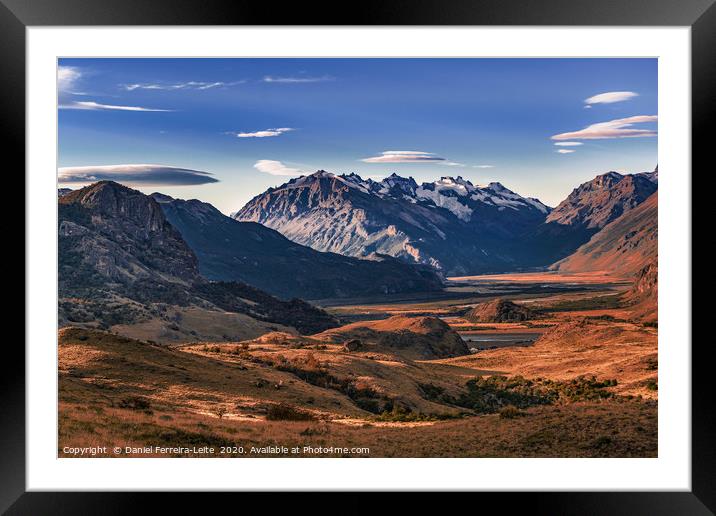 Meadow and Mountinas. Patagonia, Argentina Framed Mounted Print by Daniel Ferreira-Leite