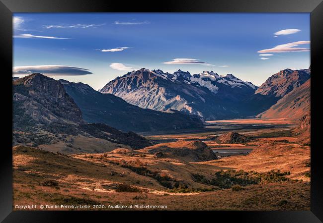 Meadow and Mountinas. Patagonia, Argentina Framed Print by Daniel Ferreira-Leite