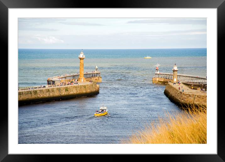 Whitby Lighthouses Framed Mounted Print by Andy Heap