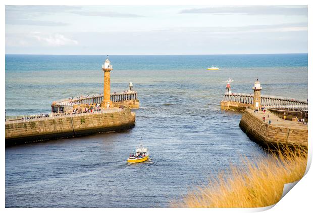 Whitby Lighthouses Print by Andy Heap