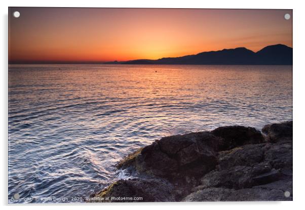 Crete Sunrise on the Rocks: Gulf of Mirabello Bay Acrylic by Kasia Design