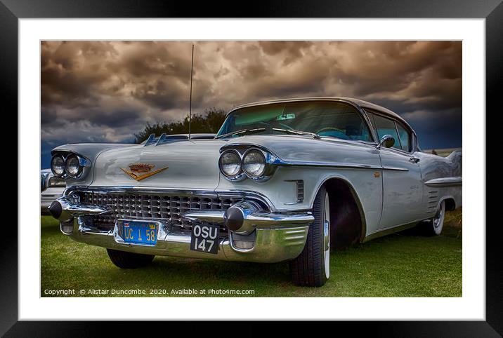 1958 Cadillac Coup De Ville Framed Mounted Print by Alistair Duncombe