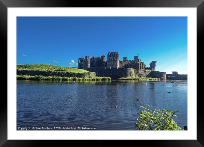 Caerphilly Castle   Framed Mounted Print by Jane Metters