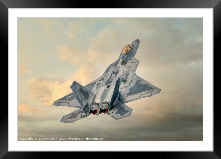 F 22 Raptor Framed Mounted Print by Steve H Clark
