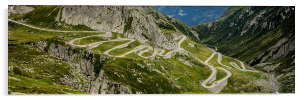 Gotthard Pass Street in Switzerland Acrylic by Erik Lattwein