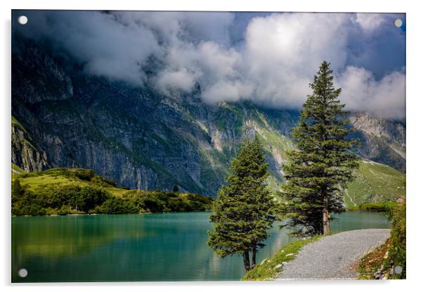 Amazing Switzerland - Mountain Lake Truebsee Acrylic by Erik Lattwein