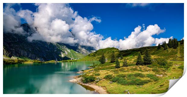 Wonderful spot for vacation in the Swiss Alps Print by Erik Lattwein