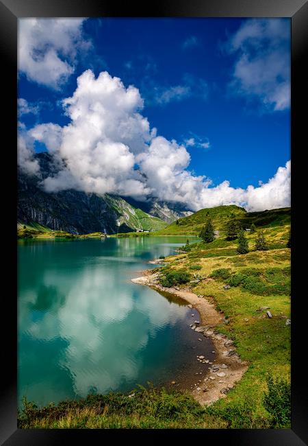 Amazing Switzerland - Mountain Lake Truebsee Framed Print by Erik Lattwein