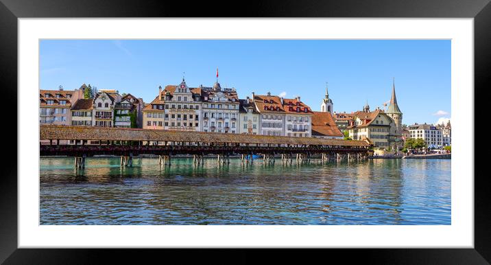 City Center of Lucerne in Switzerland on a sunny d Framed Mounted Print by Erik Lattwein