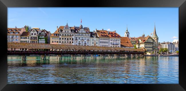 City Center of Lucerne in Switzerland on a sunny d Framed Print by Erik Lattwein