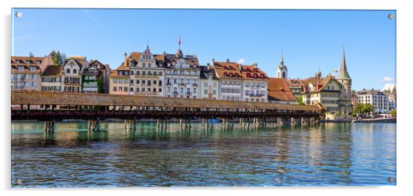 City Center of Lucerne in Switzerland on a sunny d Acrylic by Erik Lattwein