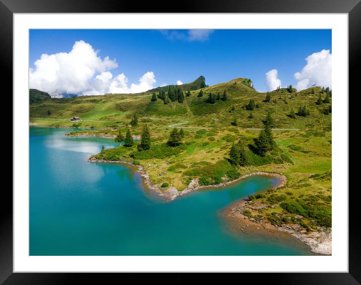 Typical Swiss landscape at Lake Tuebsee in Switzer Framed Mounted Print by Erik Lattwein