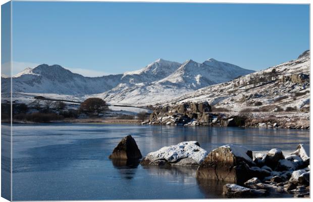 winter in Snowdonia Canvas Print by Gail Johnson