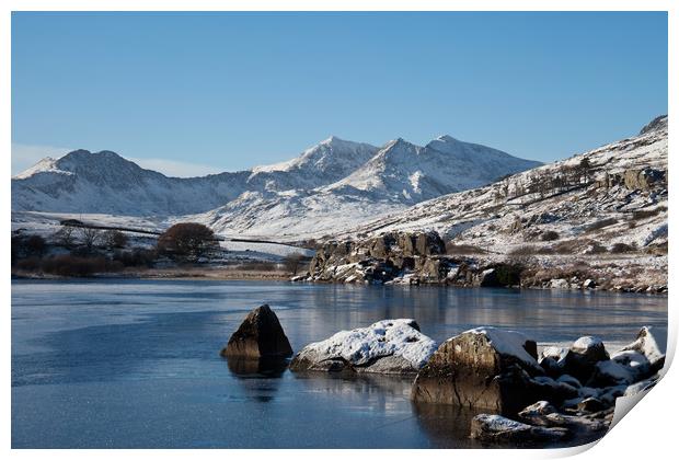 winter in Snowdonia Print by Gail Johnson