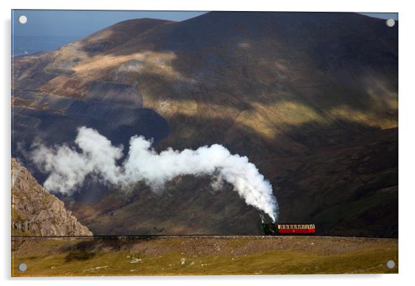 Steam Train Acrylic by Gail Johnson