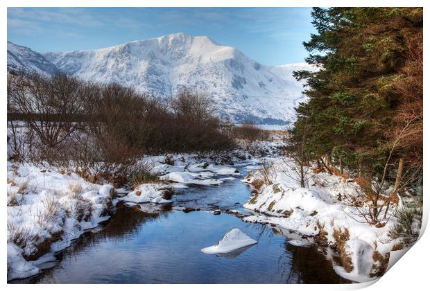 Winter white Snowy scenes around Snowdonia Nationa Print by Gail Johnson