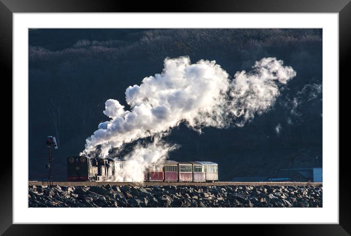 Ffestiniog & Welsh Highland steam train going over Framed Mounted Print by Gail Johnson