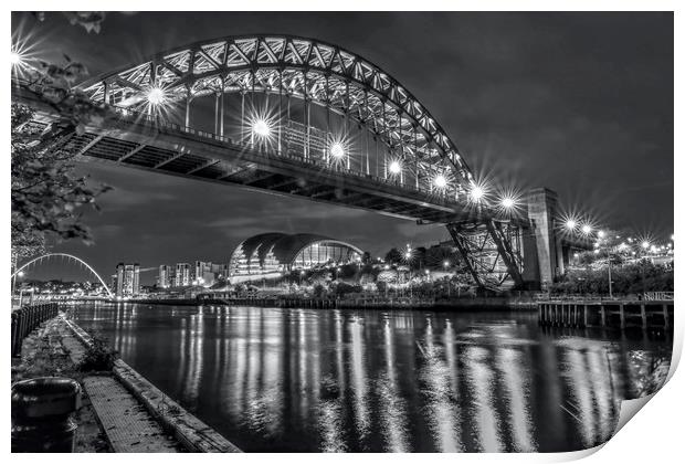 Newcastle Quayside Tyne Bridge Print by David Thompson